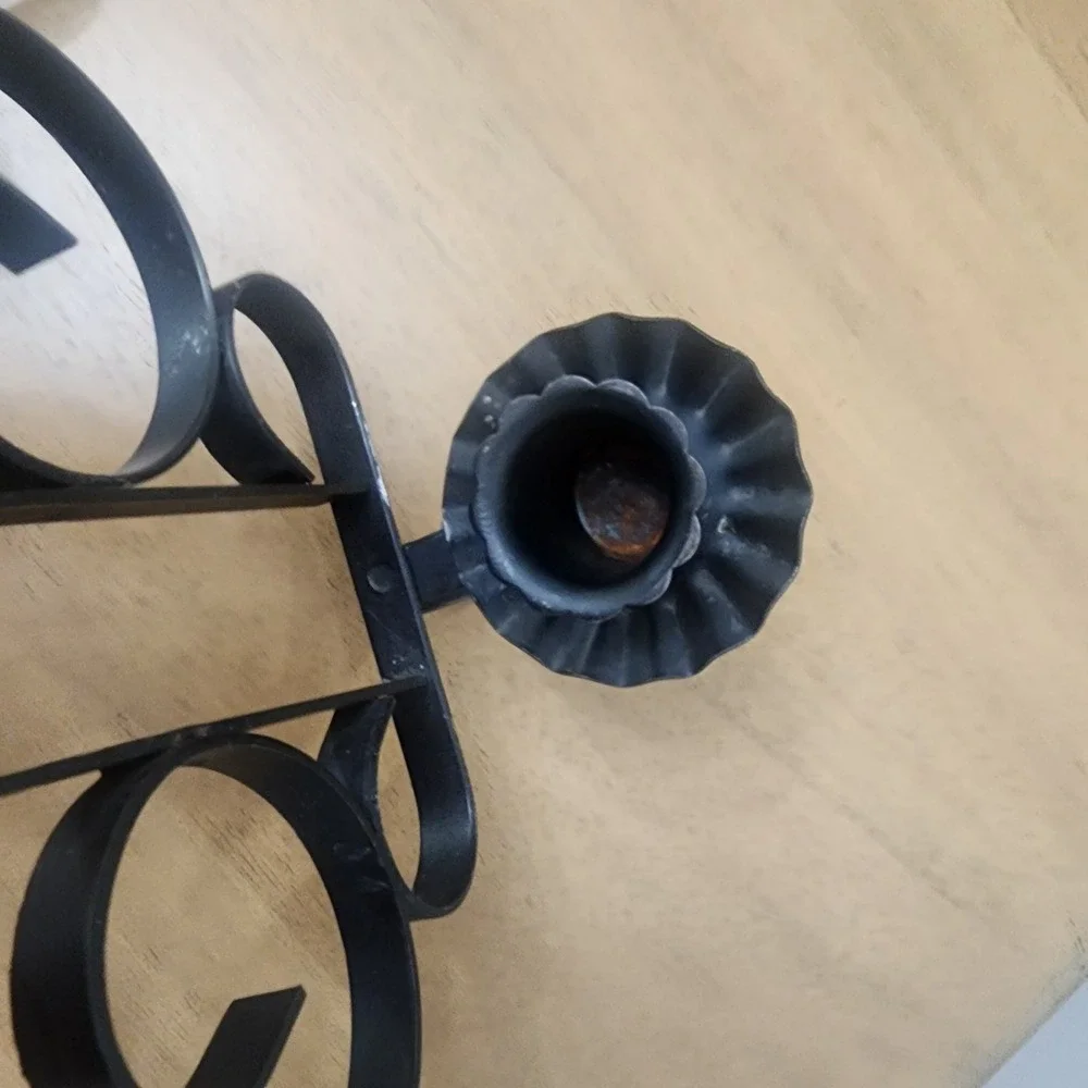 Vintage pair of  Black Metal Candle Sconce  For Peg Votive Or Taper Candle